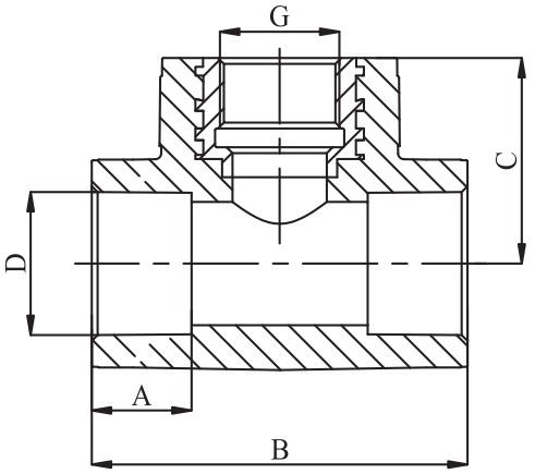 Тройники HEISSKRAFT Дн32х1/2″-32х3/4″  Ру30 комбинированные, присоединение - внутренняя резьба/пайка, полипропиленовые