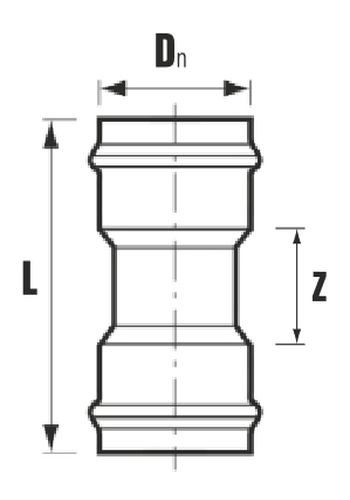 Муфта соединительная НПВХ Польша Дн90 Ру10 для внутренней канализации, серая