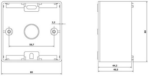 Коробки Hyperline MB-E-35 для настенного монтажа Mosaic 45, 80х80х45 мм, французский стандарт