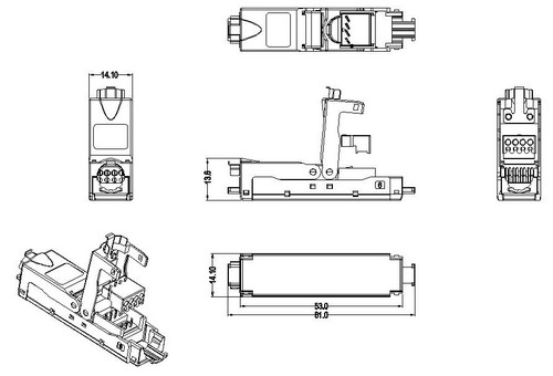 Адаптер проходной Hyperline CA3-IDC-C6-SH-F-SL (coupler) категория 6, 4 пары, тип портов IDC-IDC, экранированный