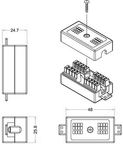 Адаптер проходной Hyperline CA-IDC-C5e-WH (coupler) тип портов Dual IDC, категория 5e, 4 пары, неэкранированный