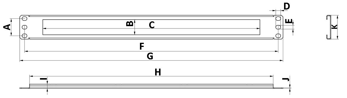 Фальш-панели Hyperline BPB19 на 1U с щеточным вводом