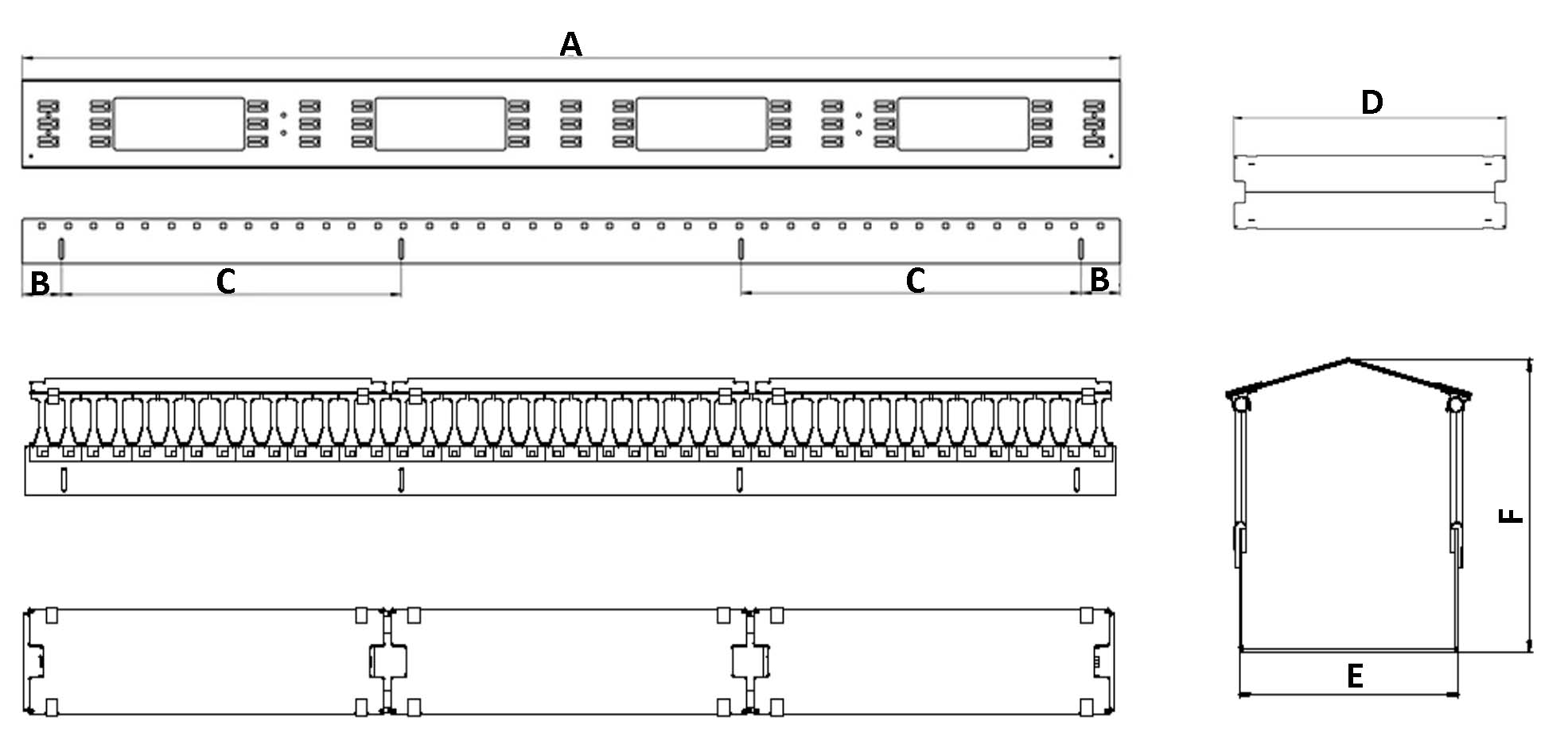 Организаторы вертикальные Hyperline CMF-OR 42U для стоек ORK2A, ORL1