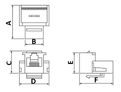 Вставки Hyperline KJ2 Keystone Jack RJ-45 (8P8C), категория 6