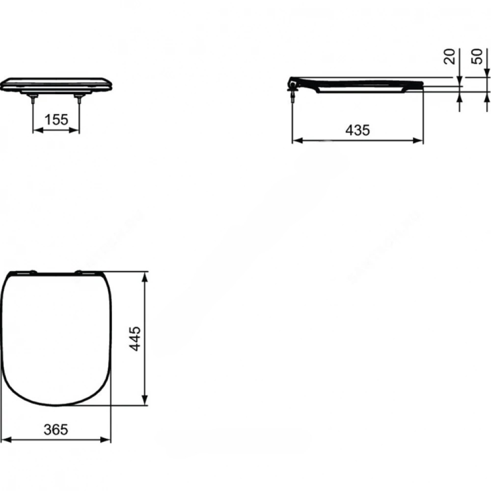 Сиденье для унитаза Ideal Standard TESI T3527V1, с микролифтом, из дюропласта, белое