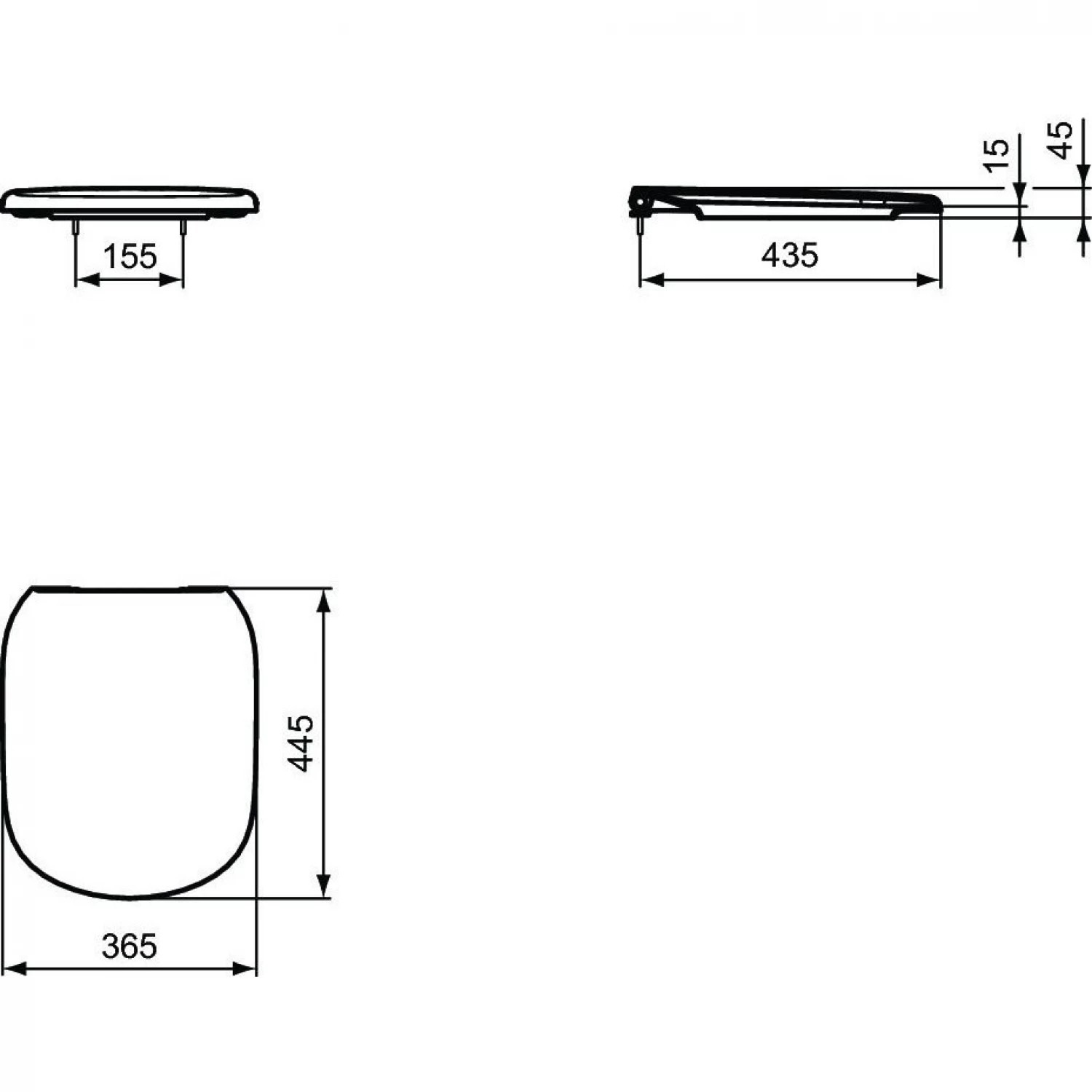 Сиденье для унитаза Ideal Standard TESI T3529V3, с микролифтом, из дюропласта, черное