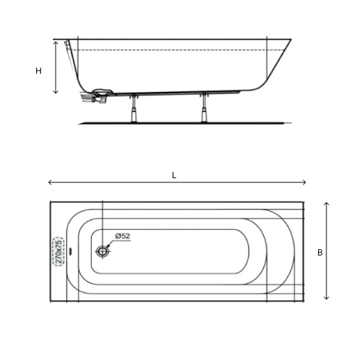 Ванна акриловая Ideal Standard Simplicity 150Х70, без ножек