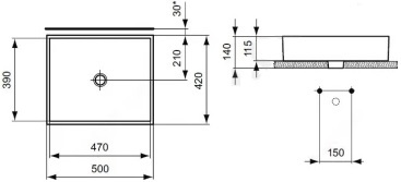 Умывальник Ideal Standard Strada 50 белый мебельный