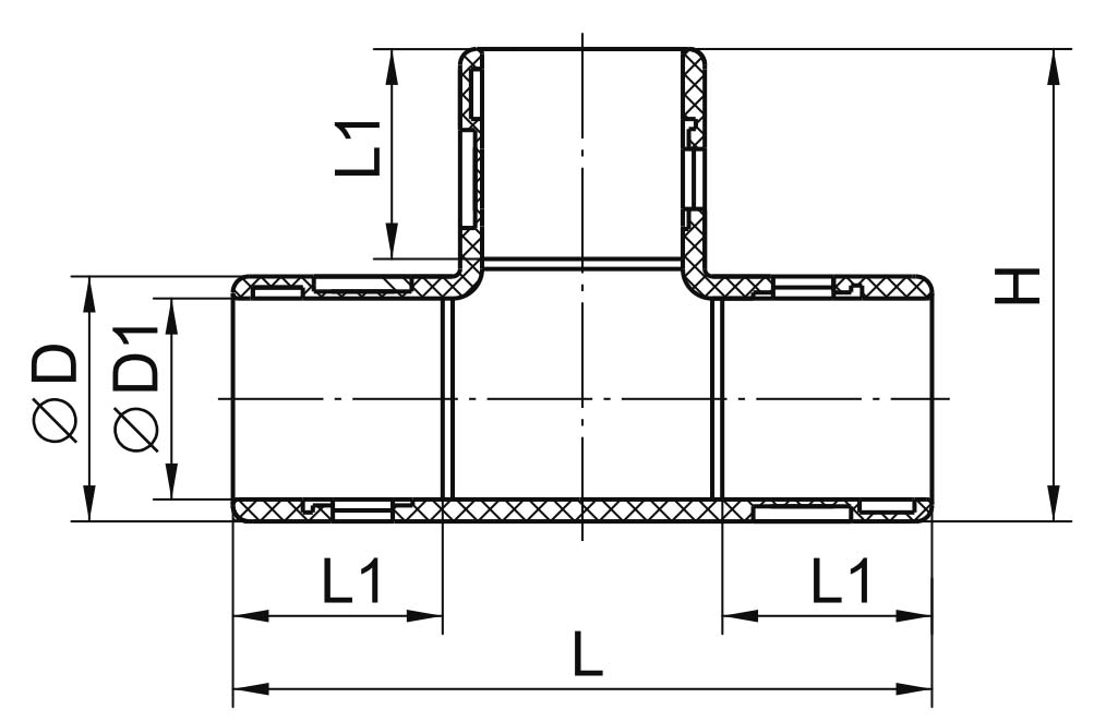 Тройник открывающийся IEK Elasta TIG Ду16, корпус - пластик, цвет - серый