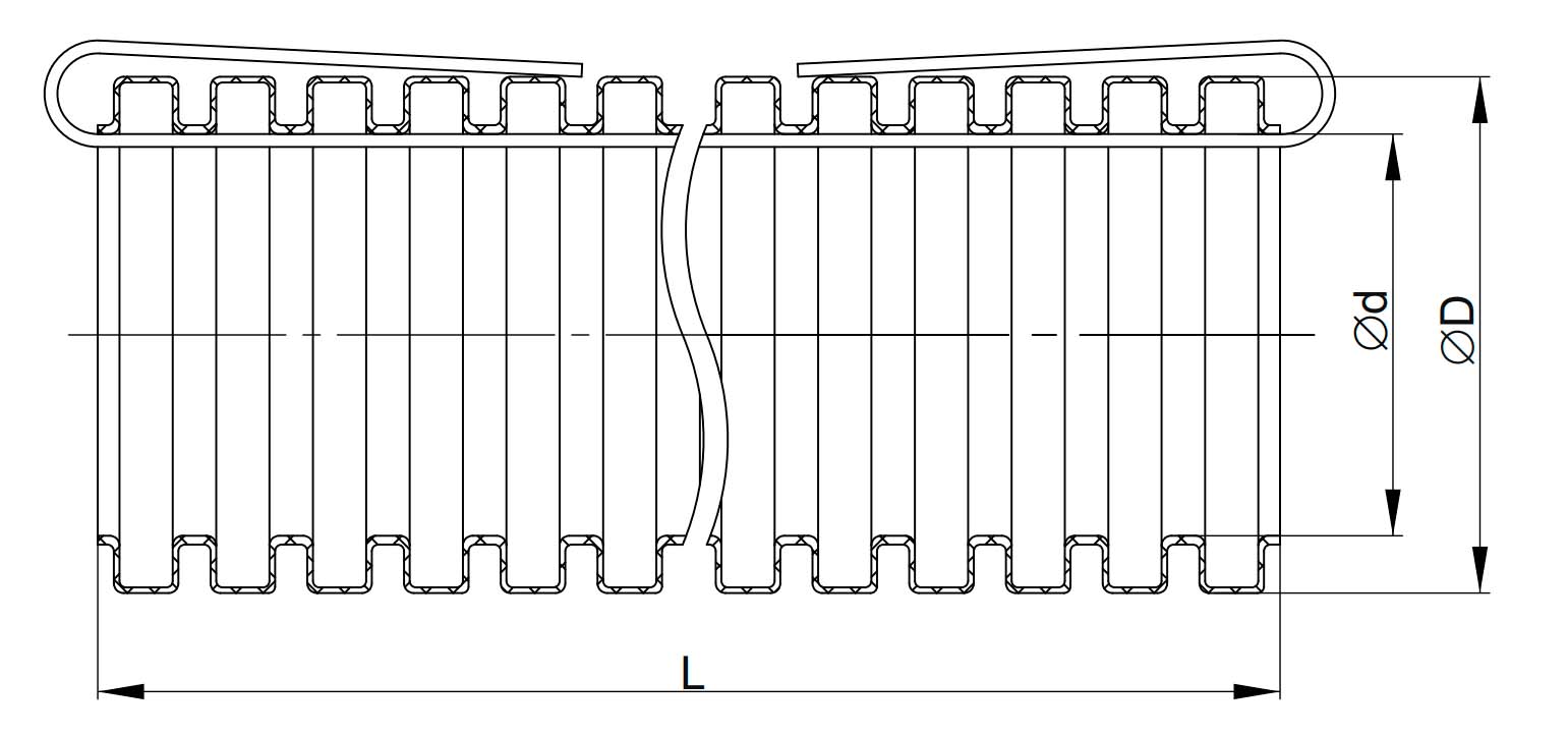 Трубы гофрированные IEK Elasta Дн16-50 L15-100 легкие с протяжкой, внешние диаметры 16-50 мм, материал - ПНД, бухты 15-100 м