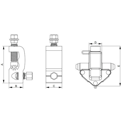 Зажим ответвительный IEK ЗОРЗБ-1 35-70/6-25 номинальное сечение переходной секции - 35-70мм2, упаковка - 8шт. UZA-10-3570-0625