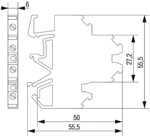 Клемма винтовая IEK КВИ-4-2L 4мм2 двухуровневая, диапазон сечений - 1-4.0мм2, цвет - серый, упаковка - 50шт YZN30-004D-K03