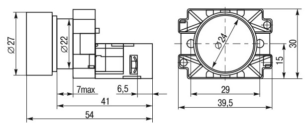 Кнопка IEK LAY5-BA21 нажимная плоская, контакт 1НО, IP40, цвет – черный