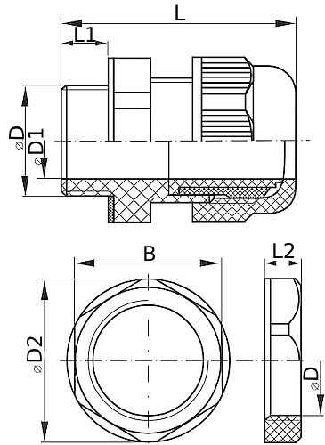 Сальник IEK YSA10 MG-63, IP68, пластик