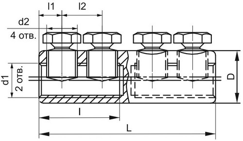 Соединители болтовые IEK ГД материал - дюралюминиевый сплав
