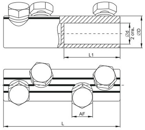 Соединители болтовые луженые IEK СБЛ материал - дюралюминиевый сплав