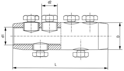 Соединители болтовые IEK ГС материал - дюралюминиевый сплав