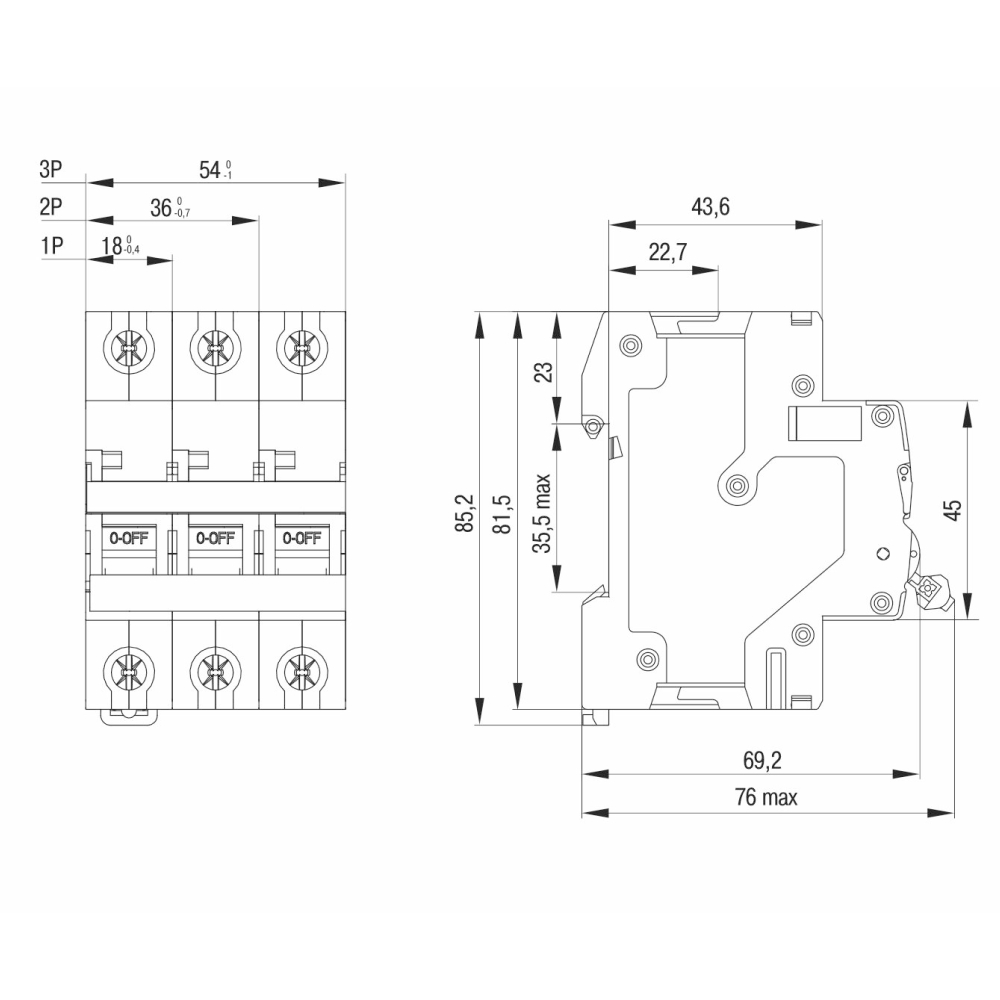 Автоматический выключатель модульный трехполюсный IEK ARMAT M10N-MA 3P (D) 50А 10кА, сила тока 50А, тип расцепителя D, отключающая способность 10кА AR-M10N-MA-3-D050