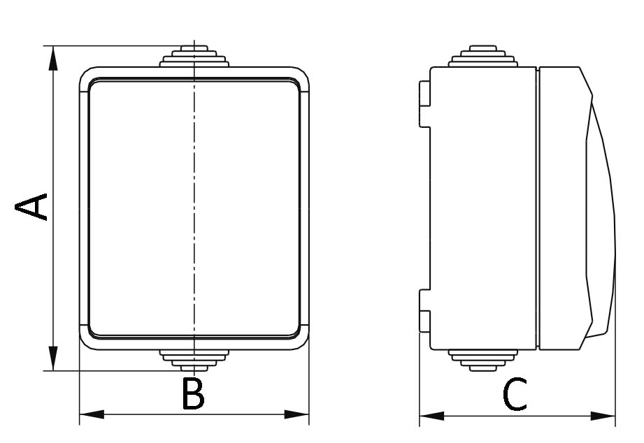 Выключатель кнопочный IEK ФОРС открытой установки, номинальный ток - 10 А, степень защиты IP54, цвет серый