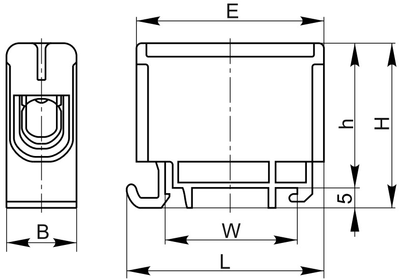 Клемма вводная силовая IEK КВС 6-50 мм2 однорядная для PEN-проводников, серая
