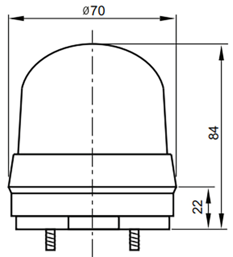 Маячок светосигнальный INNOCONT SL70B-220-R диаметр - 70мм, вращающееся свечения, с зуммером, цвет - красный, 220В, IP54