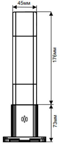 Колонна светосигнальная INNOCONT TL45B-024-RYG откидное основание, постоянное свечение, с зуммером, цвет - красный/желтый/зеленый, 24В, IP50
