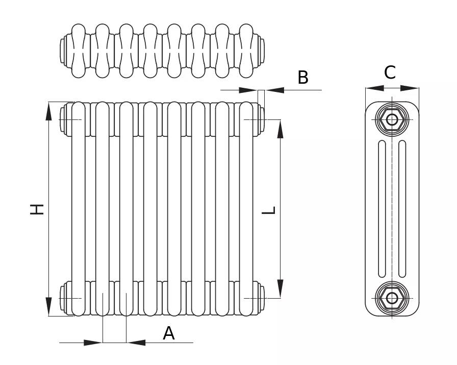 Радиатор стальной трубчатый IRSAP Tesi 3 высота 500 мм, 27 секций, присоединение резьбовое - 1/2″, подключение - нижнее справа T25, со встроенным вентилем сверху, теплоотдача 1748 Вт, цвет - кварц