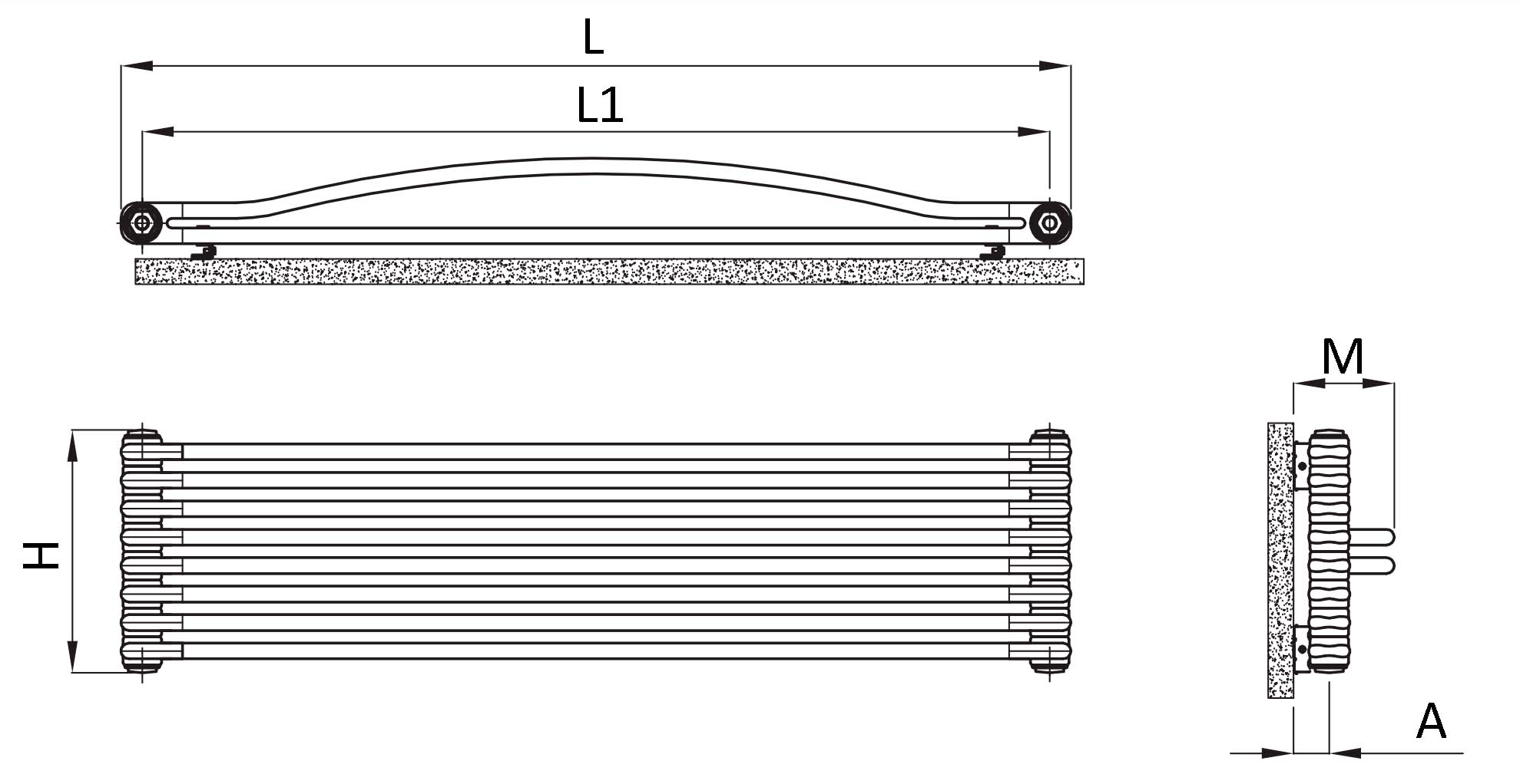 Радиатор стальной трубчатый IRSAP Tesi Cruise высота 1500 мм, 8 секций, присоединение резьбовое - 1/2″, подключение - нижнее к первой и последней секции T02, теплоотдача 1050 Вт, цвет - хромированный