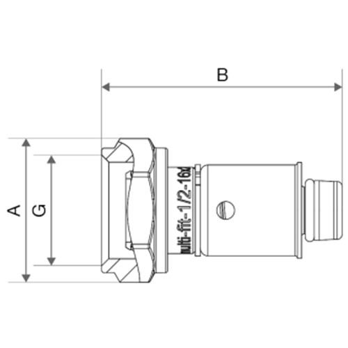 Соединитель Itap 510 Multi-Fit Дн20(2.5)х1/2″ Ру20, латунный, пресс/внутренняя резьба