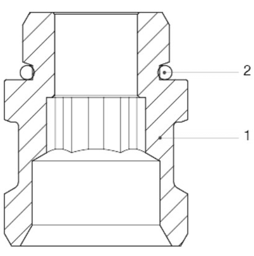 Адаптер для расходомера Itap 471 1/2x3/4 Ду15x20 Ру20, материал корпуса - латунь, НР
