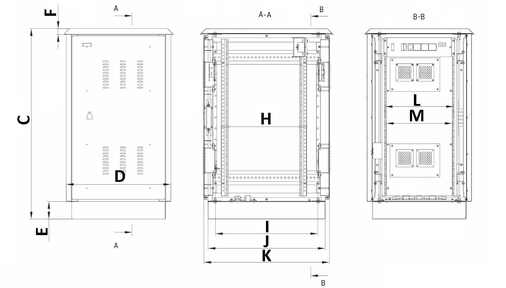 Шкаф уличный ITK Linea O 42U 2100х720х860 мм напольный, цвет - серый RAL7035