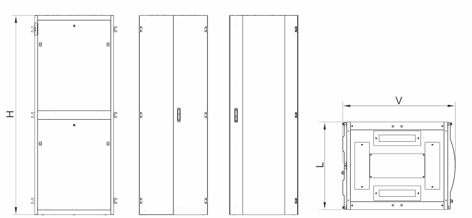 Шкафы серверные ITK Linea S 42-48U напольные, перфорированные двери