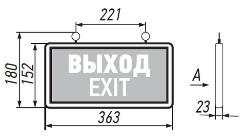 Светильник аварийный JazzWay PEL 101-1 Выход - Exit светодиодный, односторонний, мощность - 3 Вт, номинальное напряжение - 1.2 В, IP20, время работы в аварийном режиме - 1.5 ч