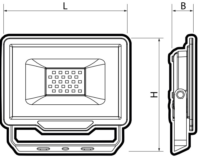 Прожекторы светодиодные JazzWay ДО PFL-C3 10-300 Вт, цветовая температура - 6500 К, световой поток - 850-25500 Лм, степень защиты - IP65