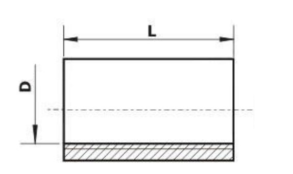 Муфта бочонок Китай 1 1/2″ Ду40 (Дн48,3 мм) нержавеющая сталь AISI316, внутренняя резьба