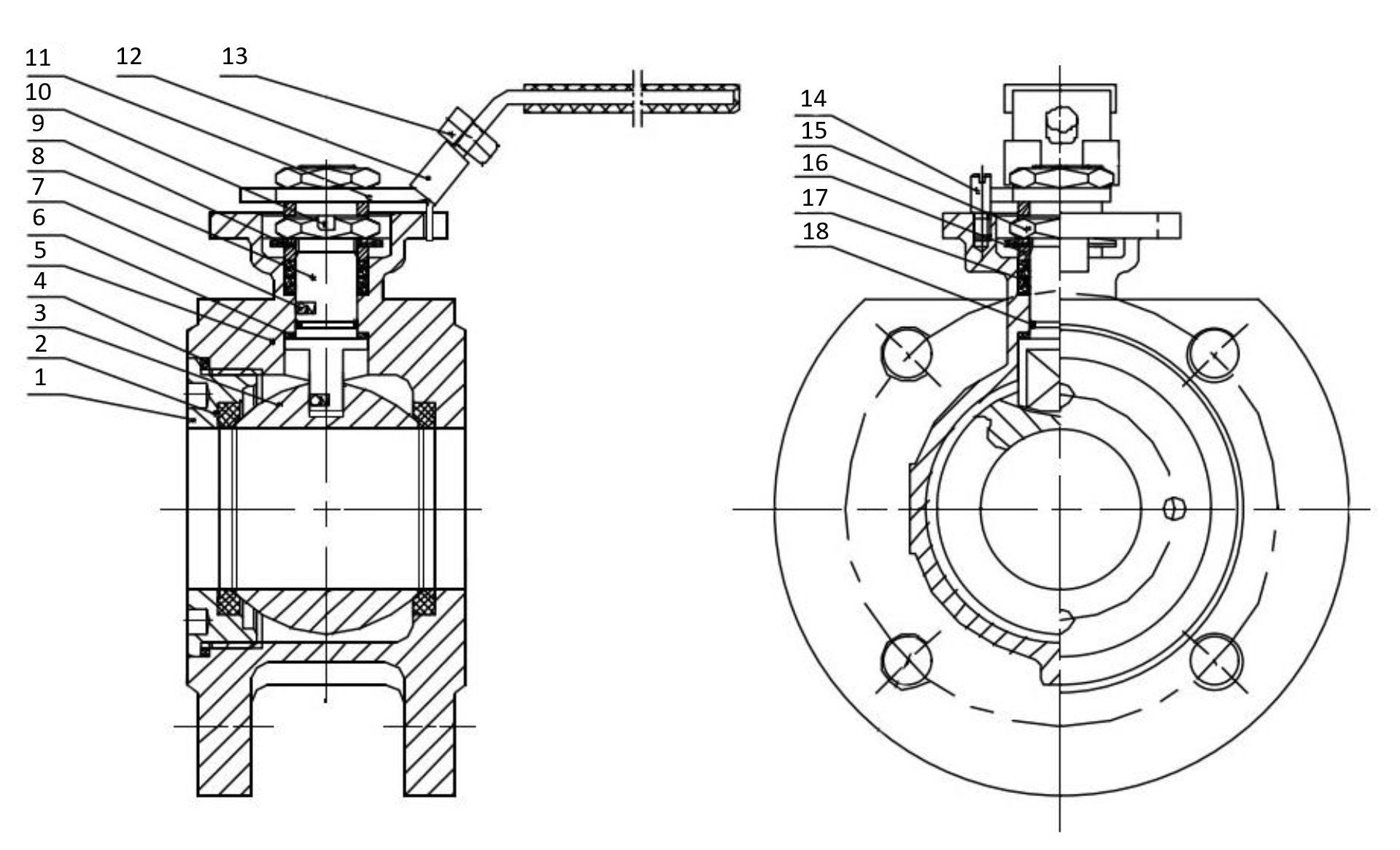 Кран шаровой DN.ru BV3232P-FP-Fb-ISO-H WDVF Ду80 Ру16 полнопроходной, межфланцевый, корпус - нержавеющая сталь 316, уплотнение - PTFE, с ISO-фланцем и рукояткой