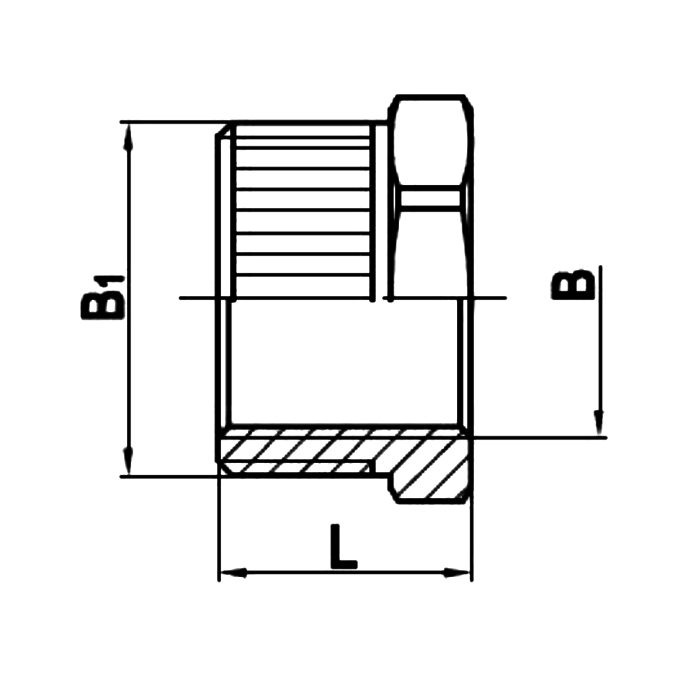 Футорка Kromwell 1/2x3/8″ Ду15х10 мм Ру40 латунная никелированная НР/ВР