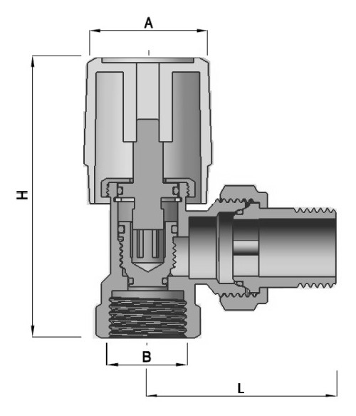 Вентиль ручной регулировки KROMWELL EU.ST6122 3/4″ Ду20 Ру10 угловой, латунный без покрытия, внутренняя/наружная резьба