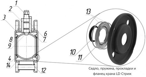 Кран шаровой LD Стриж 1 1/2″ Ду40 Ру16 полнопроходной, двухходовой, углеродистая сталь 20, уплотнение - PTFE, межфланцевый, под электропривод