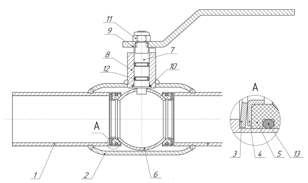 Кран шаровый LD КШ.Ц.П.Э.Н/П.02.R Ду150 Ру25, стандартнопроходный, регулирующий, корпус - сталь 20, уплотнение - EPDM, под приварку, под электропривод