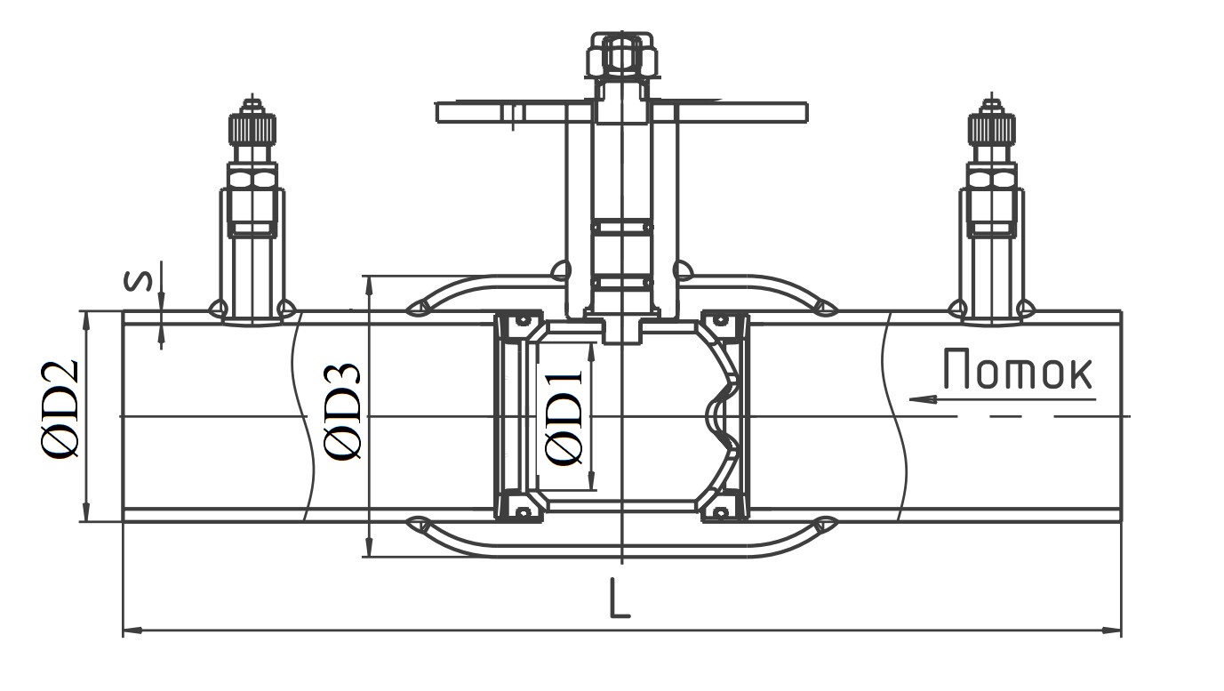 Кран шаровый LD КШ.Ц.П.Э.Н/П.02.ER Ду250 Ру25, стандартнопроходный, регулирующий, с измерительными ниппелями, корпус - сталь 12Х18Н10Т, уплотнение - EPDM, под приварку, под электропривод