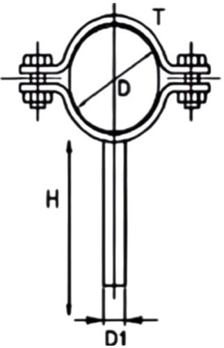 Хомут на ножке LEADTEK Ду65, корпус - нержавеющая сталь AISI304 (CF8), DIN стандарт