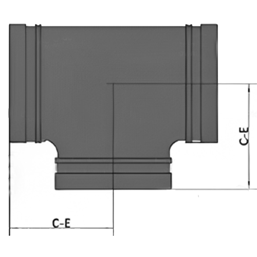 Тройники короткие LEDE XGQT03 Ду25(Дн34)-100(Дн114) Ру20 под муфту грувлок, чугунные