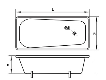 Ванна стальная эмалированная Tivoli Standart 170х70х36