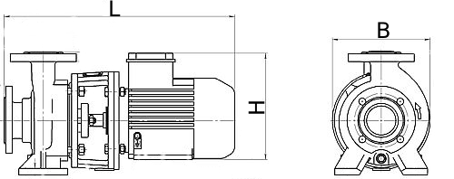 Насосы консольные Ливгидромаш КМ Ду40-150x25-125 Ру3.5-6 центробежные, горизонтальные, с двигателем, уплотнение - торцевое, мощность - 2.2-30 кВт, напор - 20-50 м, производительность - 6.3-200 м3/час, 380 В, корпус - чугун