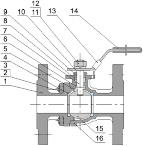 Кран шаровой Lotar LTR-TG25/4 Ду25 Ру40 полнопроходной, двухсоставной, фланцевый, ISO5211, корпус - нержавеющая сталь AISI 304 (CF8), уплотнение - PTFE+C, управление - рукоятка-рычаг