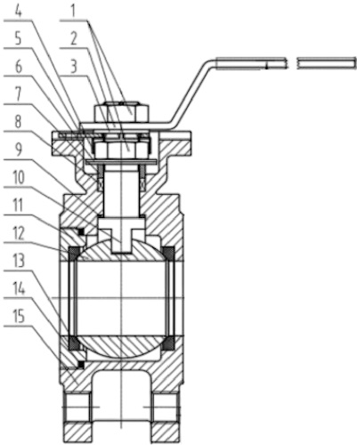 Кран шаровой Lotar LTR-TM50/4 Ду50 Ру16 полнопроходной, односоставной, фланцевый, корпус - нержавеющая сталь AISI 304 (CF8), уплотнение - PTFE+C, управление - рукоятка-рычаг