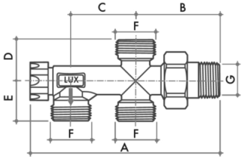 Клапаны запорные для радиатора LUXOR M 341