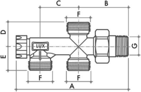 Клапаны запорные для радиатора LUXOR M 351