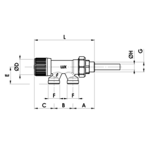 Клапан запорный для радиатора LUXOR M 87 1/2″ Ду15 Ру10 наружная резьба